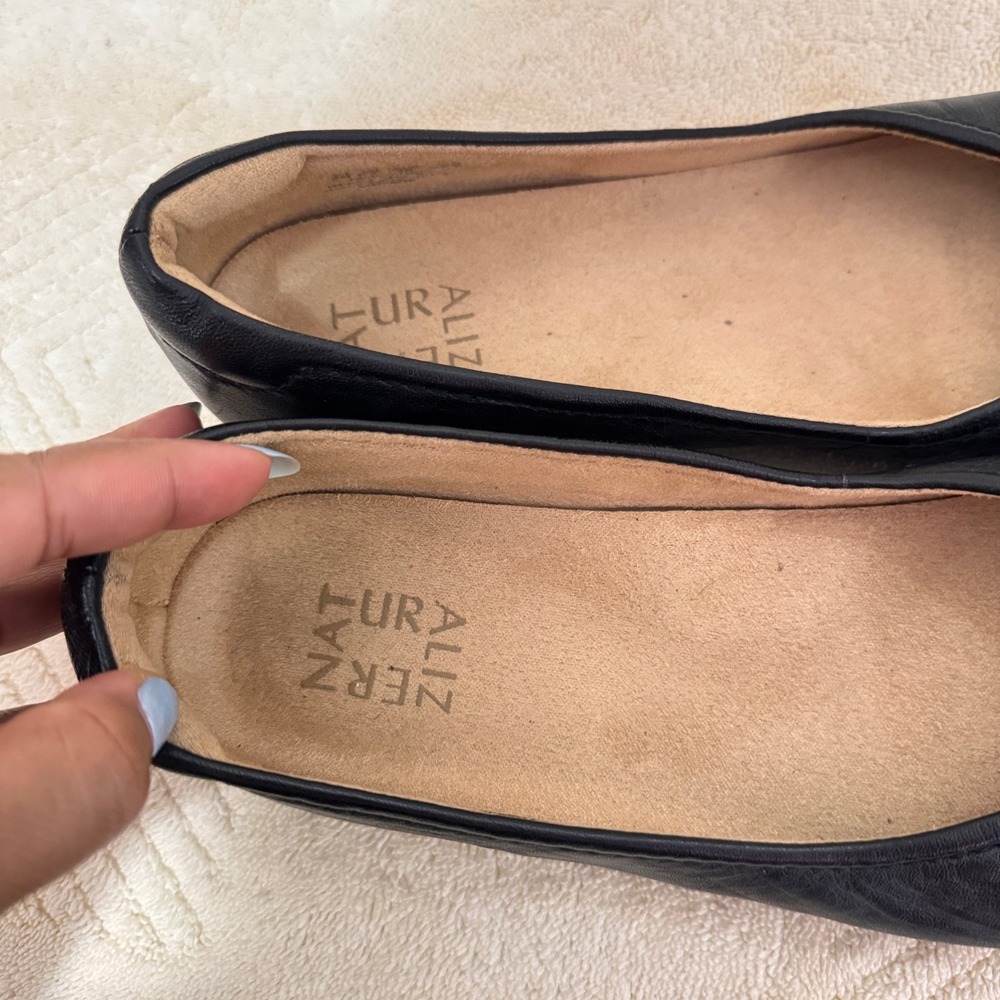 Naturalizer Women Black Leather Ballet Flats Slip On Shoes Size 8 M - Picture 5 of 9